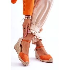 Suede Espadrilles Wedge Sandaalit Oranssi Cammer 2
