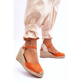 Suede Espadrilles Wedge Sandaalit Oranssi Cammer 3 Suede Espadrilles Wedge Sandaalit Oranssi Cammer 3