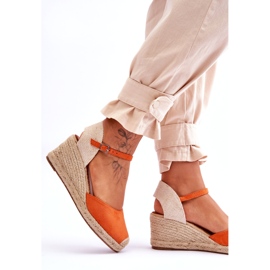 Suede Espadrilles Wedge Sandaalit Oranssi Cammer 4 Suede Espadrilles Wedge Sandaalit Oranssi Cammer 4