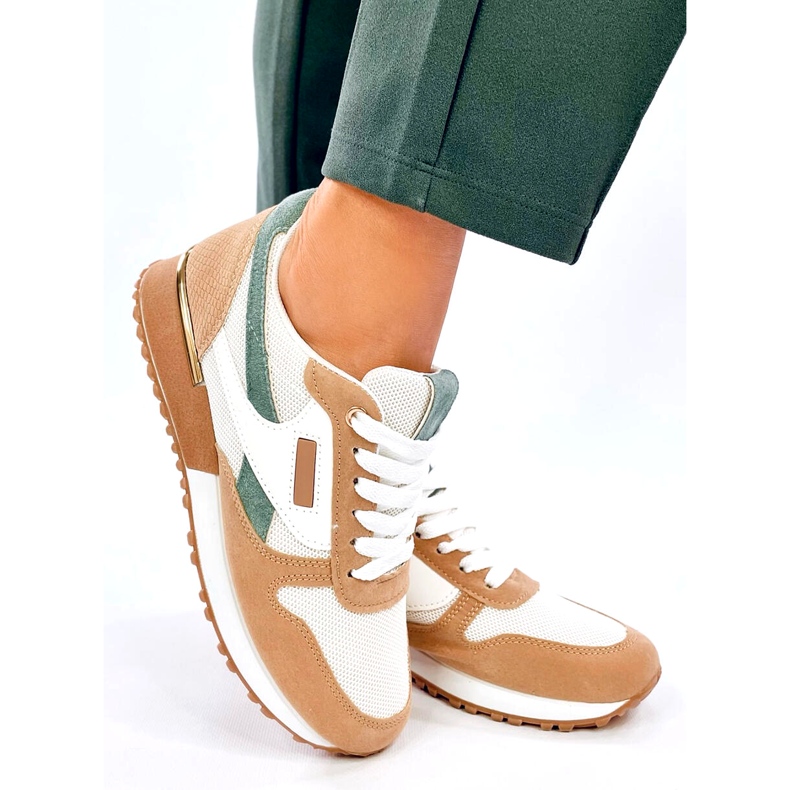 Naisten urheilulenkkarit, valkoinen ja beige 2