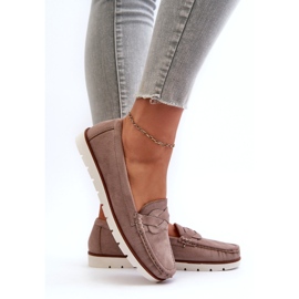 Naisten ekologiset mokkasiinit, tumma beige Nestalia 7