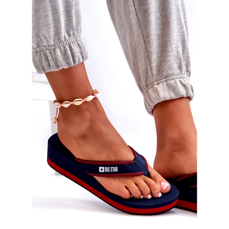 Naisten kiilavarvastossut Big Star NN274A725 laivastonsininen 5