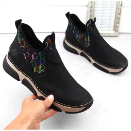 Mukavat naisten mustat nilkkurit Rieker 45957-00 2