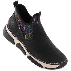 Mukavat naisten mustat nilkkurit Rieker 45957-00 1