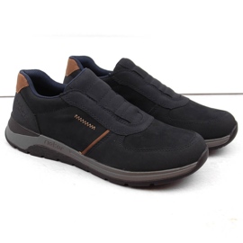 Mukavat miesten nahkaiset slip-on kengät, tummansininen, Rieker 39652-14 2