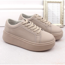 Naisten nahkakengät alustalla, tumma beige, Sergio Leone SP024 1