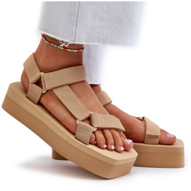 Ideal Shoes Naisten sandaalit, beige 4