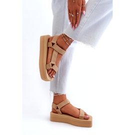 Ideal Shoes Naisten sandaalit, beige 3