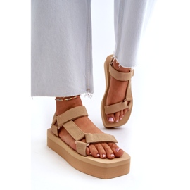 Ideal Shoes Naisten sandaalit, beige 1