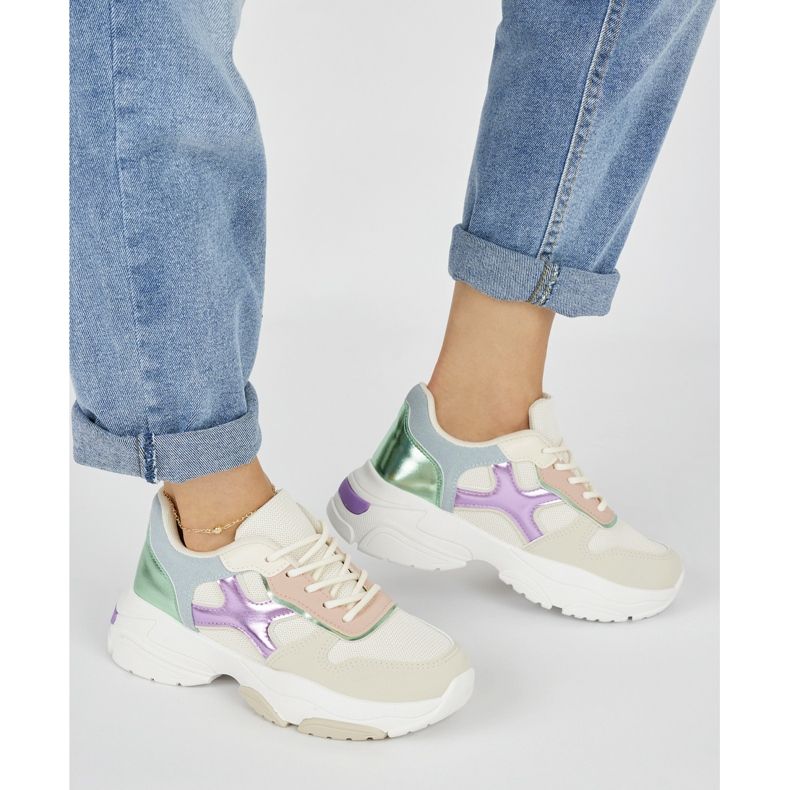 Seastar Moniväriset naisten tennarit beige 2