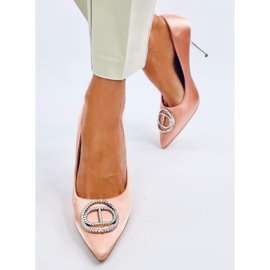 Malconi Champagne -korkokengät kristallikoristeilla vaaleanpunainen 1