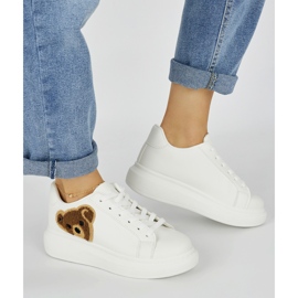 Valkoiset naisten urheilukengät nallella valkoinen 2