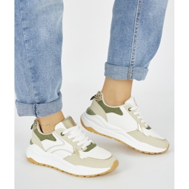 Naisten moniväriset urheilukengät paksulla pohjalla valkoinen 1