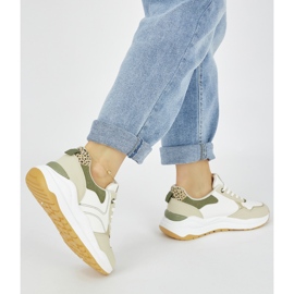 Naisten moniväriset urheilukengät paksulla pohjalla valkoinen 2