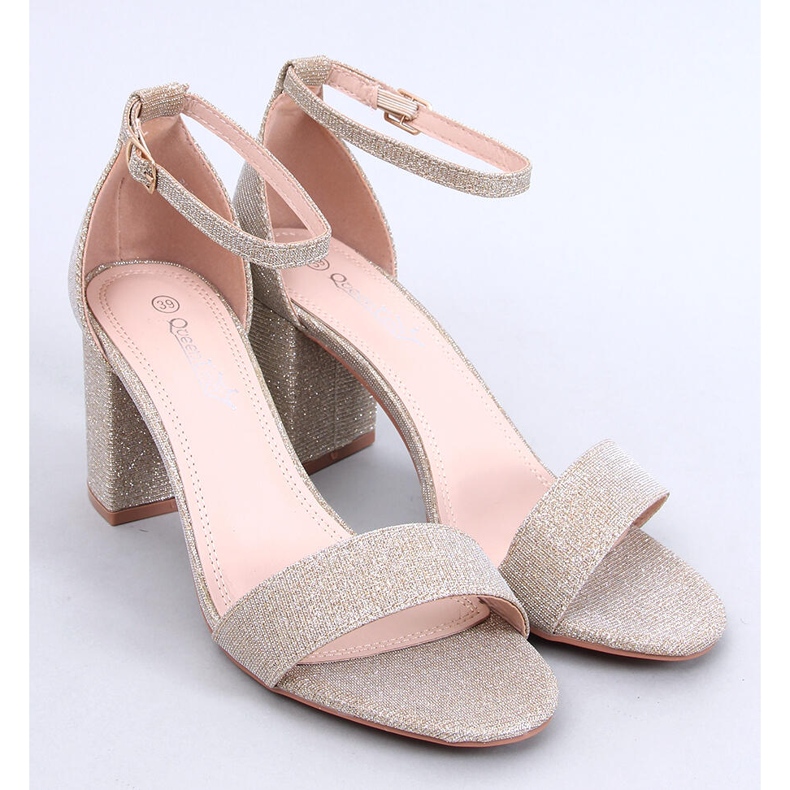 Yanas Gold värikkäitä korkokengät sandaalit kultainen 1