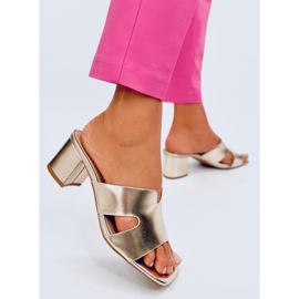 Vallon Gold korkeakorkoiset varvastossut kultainen 2