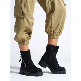 Mustat naisten nilkkurit koristeellisella vetoketjulla 1