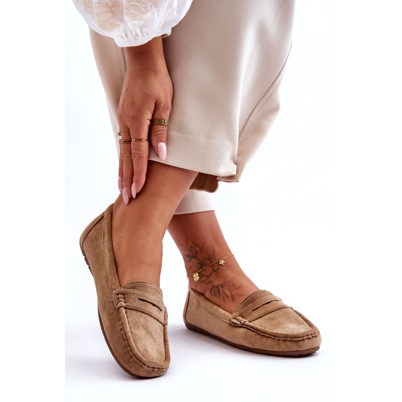 Naisten mokkanahkaiset loafersruskeat Lenvie 4