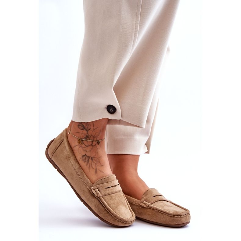 Naisten mokkanahkaiset loafersruskeat Lenvie 1