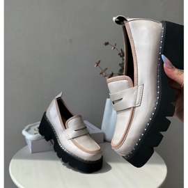 S.Barski Naisten nahkaiset mokasiinit D&amp;A MR870-32 beige 1