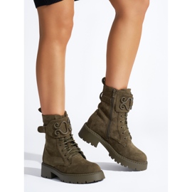 Tummanvihreät nauhalliset mokkanahkatyöläiset 1