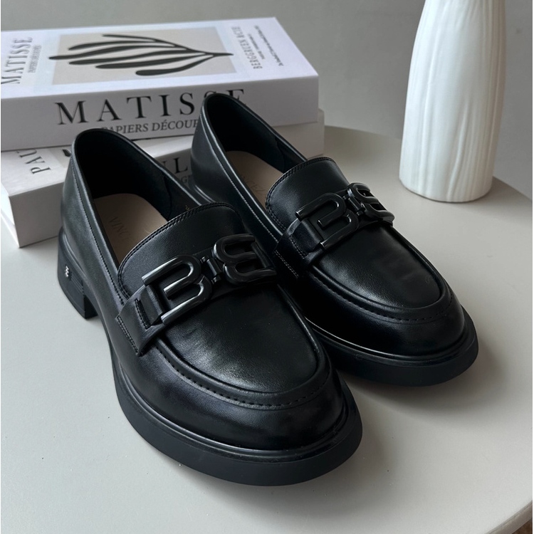 Vinceza Tyylikkäät naisten nahkaiset mokasiinit, musta Triana 1