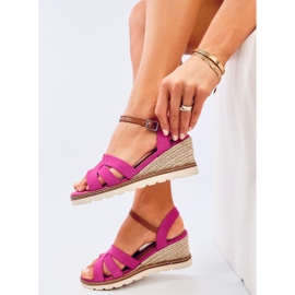 Rosco Fuchsia espadrille-kiila sandaalit vaaleanpunainen 1