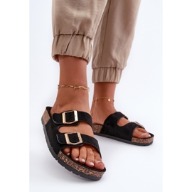 Naisten Slip-on sandaalit korkkipohjallisilla Black Cortina musta 2