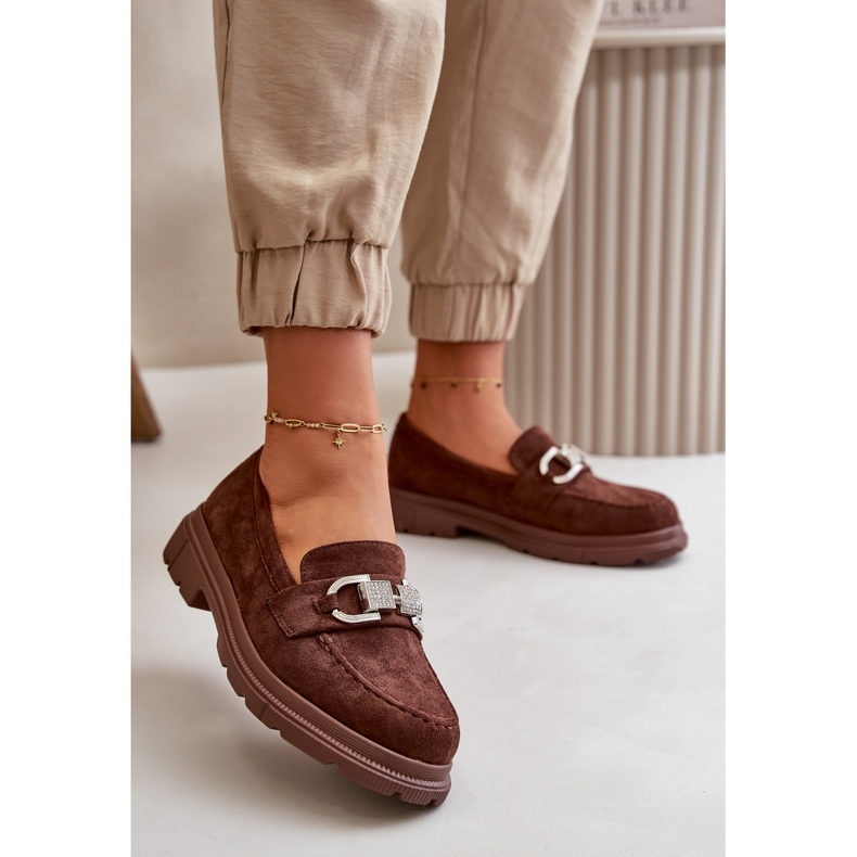 Naisten ekologiset mokkasiinit koristeella, ruskea Wistera 2