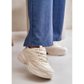 Naisten urheilulenkkarit paksulla pohjalla, vaalea beige Lerista 2