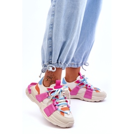 Seastar Naisten muodikkaat nauhalliset urheilukengät, beige ja pinkki 4