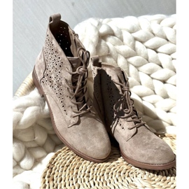 S.barski HY66-136 naisten nilkkurit, joissa kuviollinen, vaalea beige 2