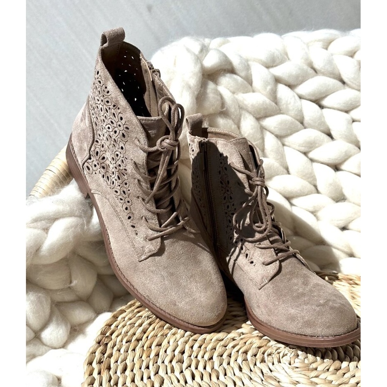 S.barski HY66-136 naisten nilkkurit, joissa kuviollinen, vaalea beige 2