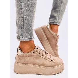 Platform tennarit, joissa on kristalli-nalle Silma Khaki beige 1