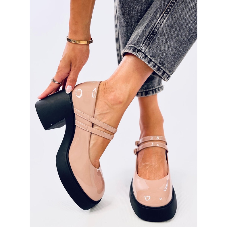 Lorai Khaki leveäkorkoiset pumput beige 1