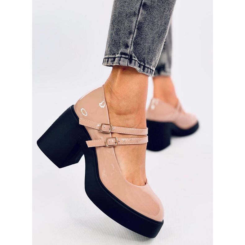 Lorai Khaki leveäkorkoiset pumput beige 2