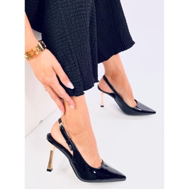 Mariot Black -patenttikorkokengät avoimella kantapäällä musta 2