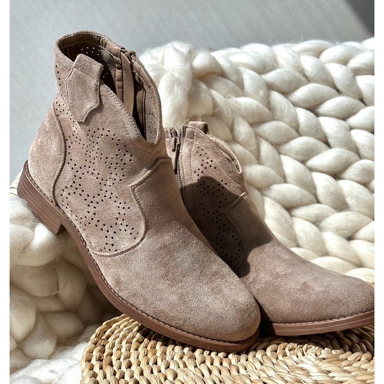 Naisten harjakattoiset korkokengät beige S.Barski HY66-151 2