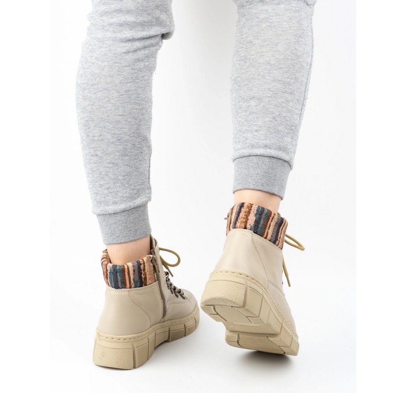 WASAK Naisten talviset nahkanilkkurit 0698W, beige 2