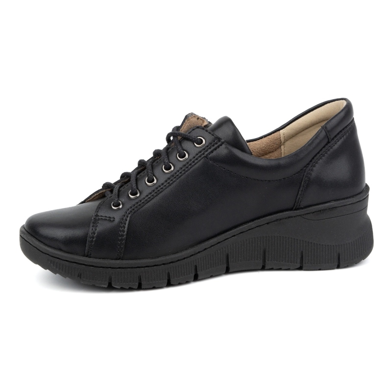 Olivier Naisten nahkakengät paksulla pohjalla 1236, musta 1