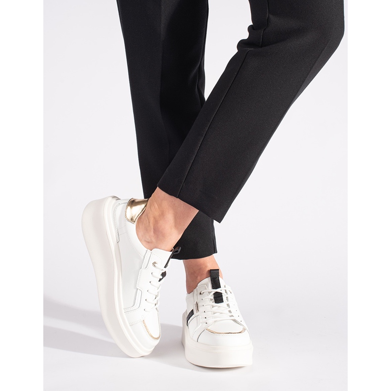 Valkoiset nahkaiset lenkkarit valkoinen 1