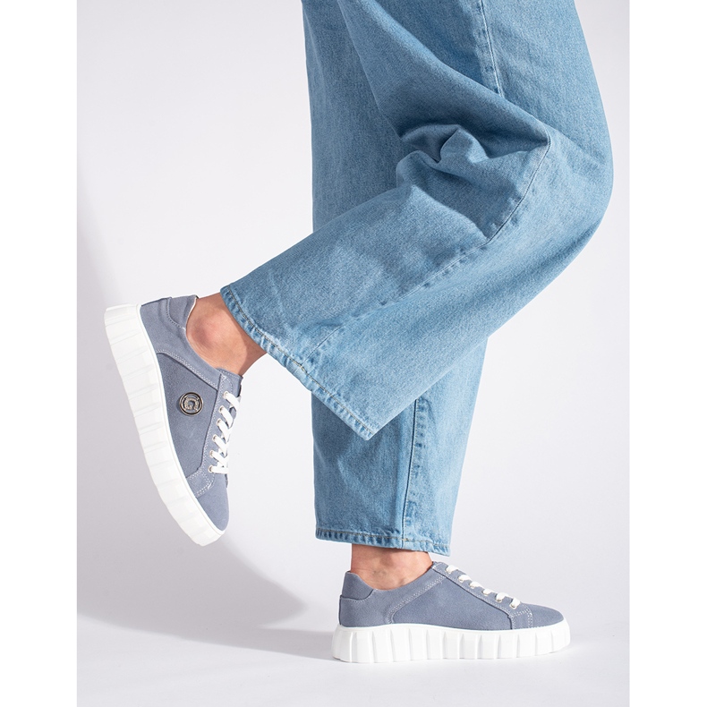 Siniset tasokengät mokkanahkaa sininen 2