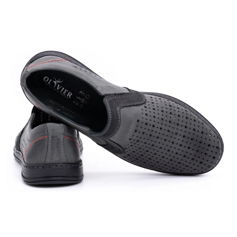 Olivier Miesten nahkaiset mokasiinikengät kesälle 713MP harmaa 3