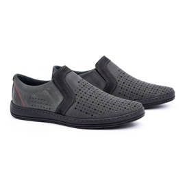 Olivier Miesten nahkaiset mokasiinikengät kesälle 713MP harmaa 2