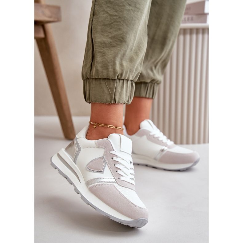 Naisten tennarit Glitter White Velanielalla valkoinen 2