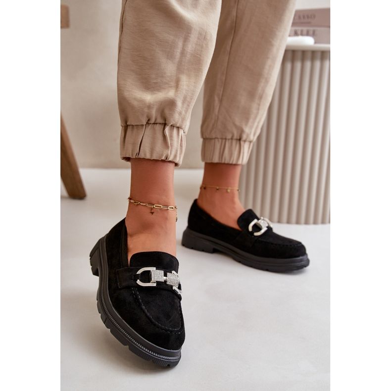 Naisten ekologiset mokkasiinit koristeella, musta Wistera 2