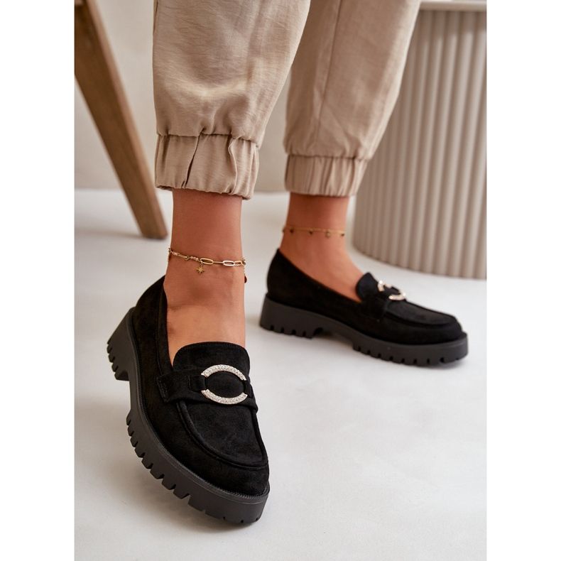 Naisten Eco Mokkasiinit Kiiltävät Yksityiskohdat Musta Avellina 2