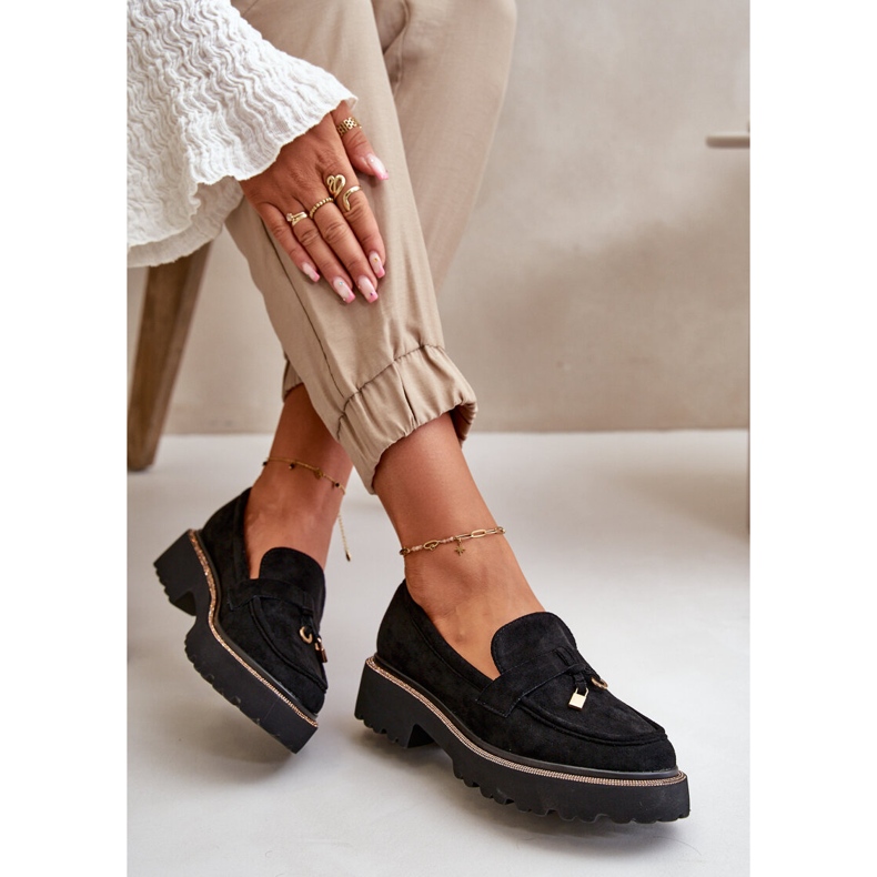 Naisten ekologiset mokkasiinit, joissa on koristelu musta Verindalle 2