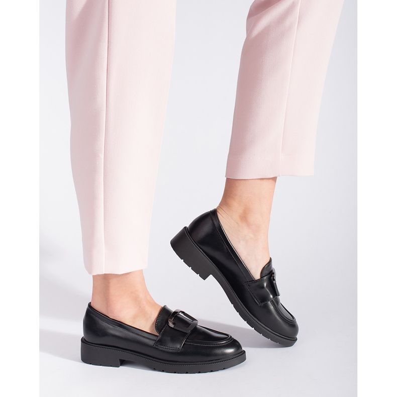 Goodin Mustat naisten mokasiinit soljella 1