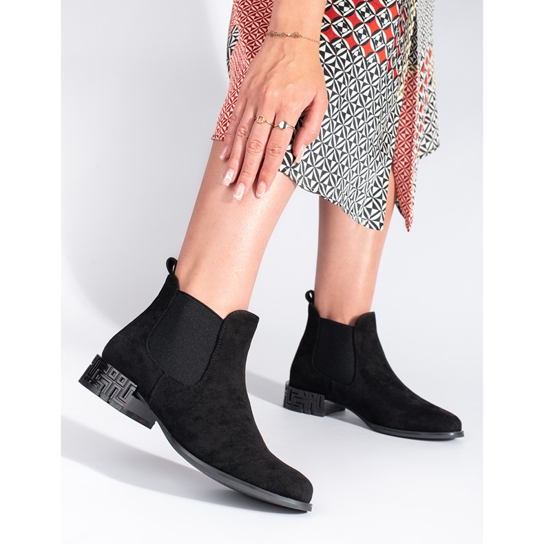 Sergio Leonen mustat Chelsea-saappaat koristeellisella kantapäällä 2